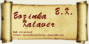 Božinka Kalaver vizit kartica